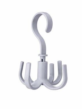 Rotating Bag & Hat Hanger Organizer Closet Storage Hook Set Light Blue